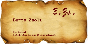Berta Zsolt névjegykártya